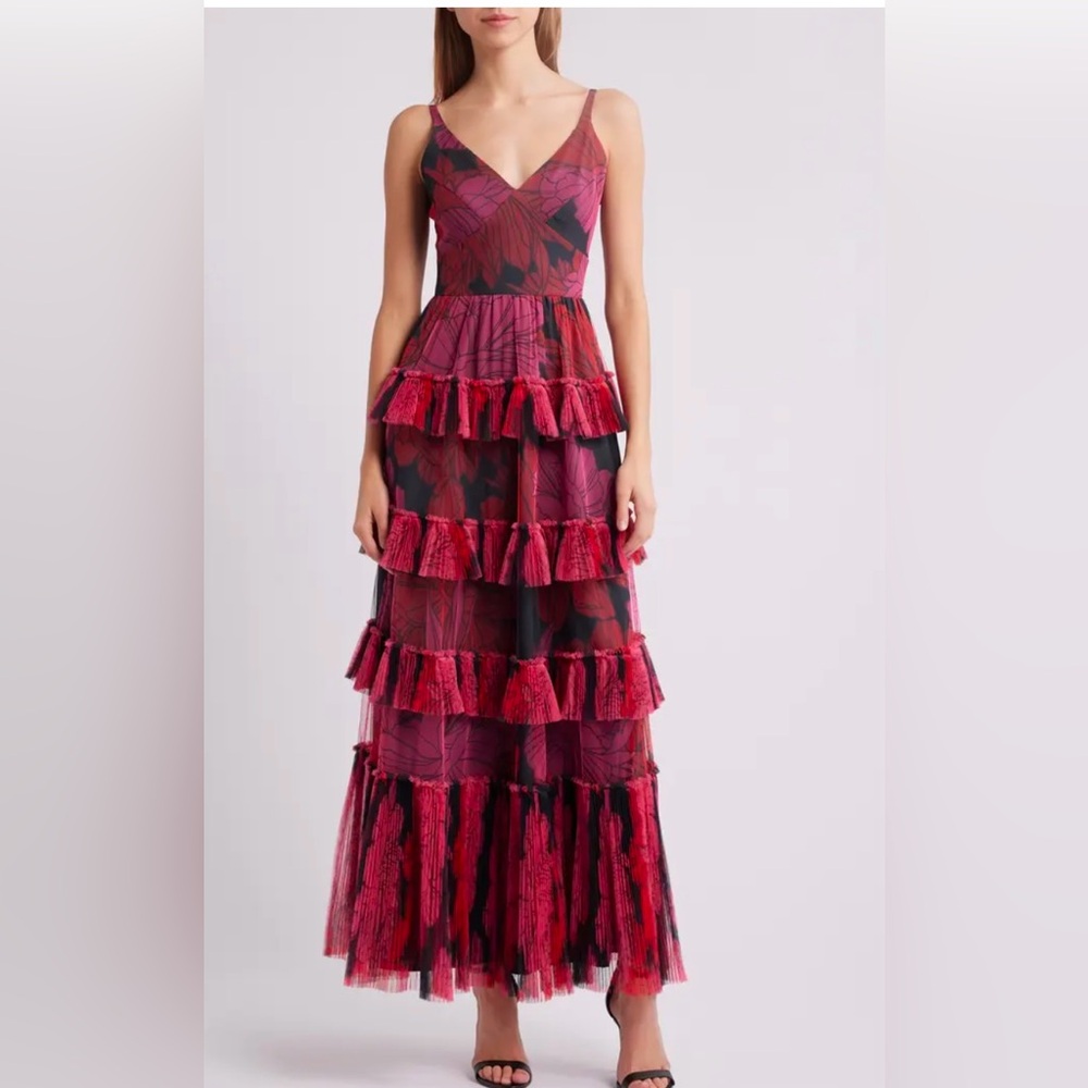 NWT Hutch Red Sleeveless Spaghetti Strap Maxi Gown